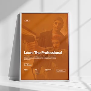 Leon, o pôster profissional, impressão de filme colorida, impressão de filme, filme retrô, ideia de presente, arte de parede, ideia de design de parede, pôster de Jean Reno