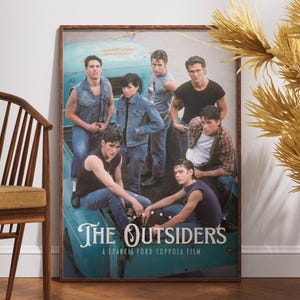 The Outsiders Poster, Retro Movie Poster, Vintage Poster, Gift for Her, Gift for Him, Matt Dillon, Ralph Macchio, Home Decor, Wall Art, Gift