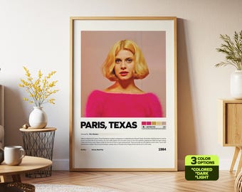 Paris Texas Poster ,Film Print, Vintage Retro Movie, Digital Art , Wim Wenders