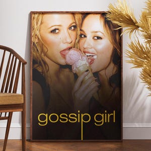Poster di Gossip Girl, poster della serie, poster del film, arredamento per la casa, arte murale, regalo per lei, Serena van der Woodsen, Blair Waldorf, Xoxo, arte murale