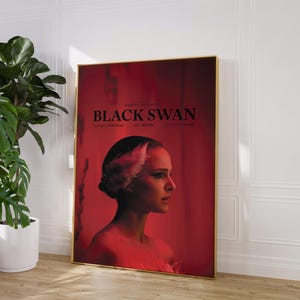 Black Swan Poster, Natalie Portman Wall Art, Minimalist Movie Print image 5