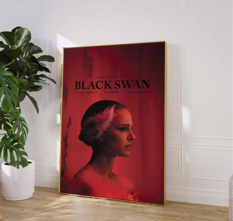 Black Swan Poster, Natalie Portman Wall Art, Minimalist Movie Print image 5