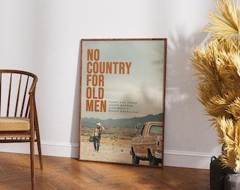 No Country For Old Men Poster, Home Decor, Retro Movie Art, Vintage Print