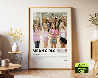 Mean Girls Poster, Retro Movie, Vintage Film, Mark Waters, Lindsay Lohan, Rachel McAdams