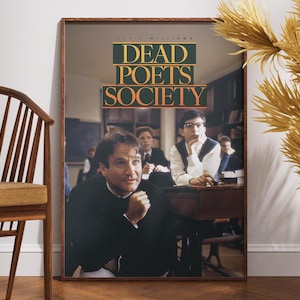 Dead Poets Society Poster, Robin Williams, Wall Art, Movie Lovers Gift, Film Poster, Home Decor, Peter Weir, Ethan Hawke Print, Gift for Him