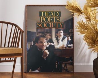 Dead Poets Society Poster, Robin Williams, Wall Art, Movie Lovers Gift, Film Poster, Home Decor, Peter Weir, Ethan Hawke Print, Gift for Him
