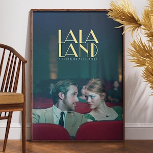 Poster di La La Land, regalo per gli amanti dei film, arte murale stampabile, arredamento per la casa, regalo di film, Ryan Gosling, Emma Stone, Damien Chazelle, regalo per lei