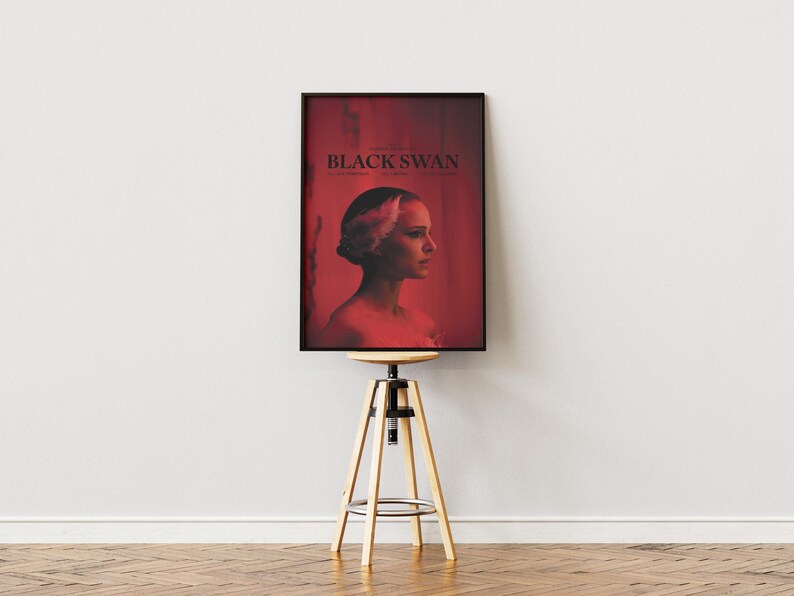 Black Swan Poster, Natalie Portman Wall Art, Minimalist Movie Print image 3
