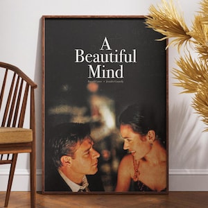 A Beautiful Mind Poster, Film Liebhaber Geschenk, druckbare Wandkunst, Retro Poster, Vintage Poster, Ron Howard, Russell Crowe, John Nash Wandkunst