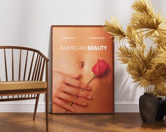 Póster de la película American Beauty, estilo retro vintage, arte mural, Sam Mendes