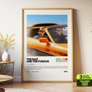 The Fast and Furious Poster, Film Wand Kunst, Auto Action Film Druck, Vin Diesel