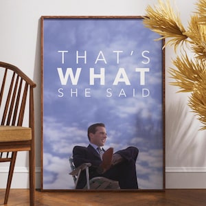 Poster The Office, Poster Serie Tv, Idea Regalo, Poster Retro, Poster Vintage, Decorazione da Parete, Michael Scott, That's What She Said, Regalo per Lui