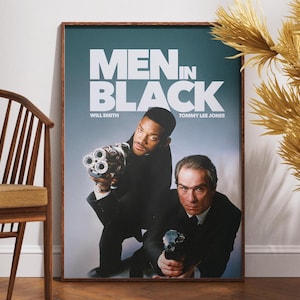 Men in Black Poster, Retro Film Poster, Vintage Poster, Geschenk für Ihn, Wohnkultur, Film Liebhaber Geschenk, Wandkunst, Will Smith, Tommy Lee Jones