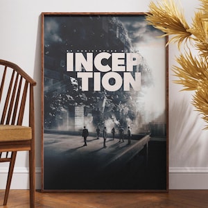 Póster de la película Origen, impresión de la película Christopher Nolan, póster de película impreso, arte de pared, póster vintage, idea de regalo, Leonardo DiCaprio