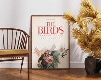 The Birds Poster ,Wall Art Design,Vintage Retro Movie, Film Print, Alfred Hitchcock