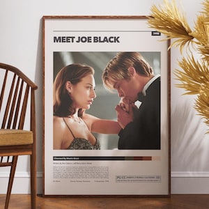 Treff Joe Black Poster, Film Liebhaber Geschenk, Film Poster, Wand Dekoration, druckbare Wandkunst, Geschenk für Sie, Brad Pitt, Claire Forlani, Retro Poster