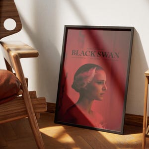 Black Swan Poster, Natalie Portman Wall Art, Minimalist Movie Print image 7