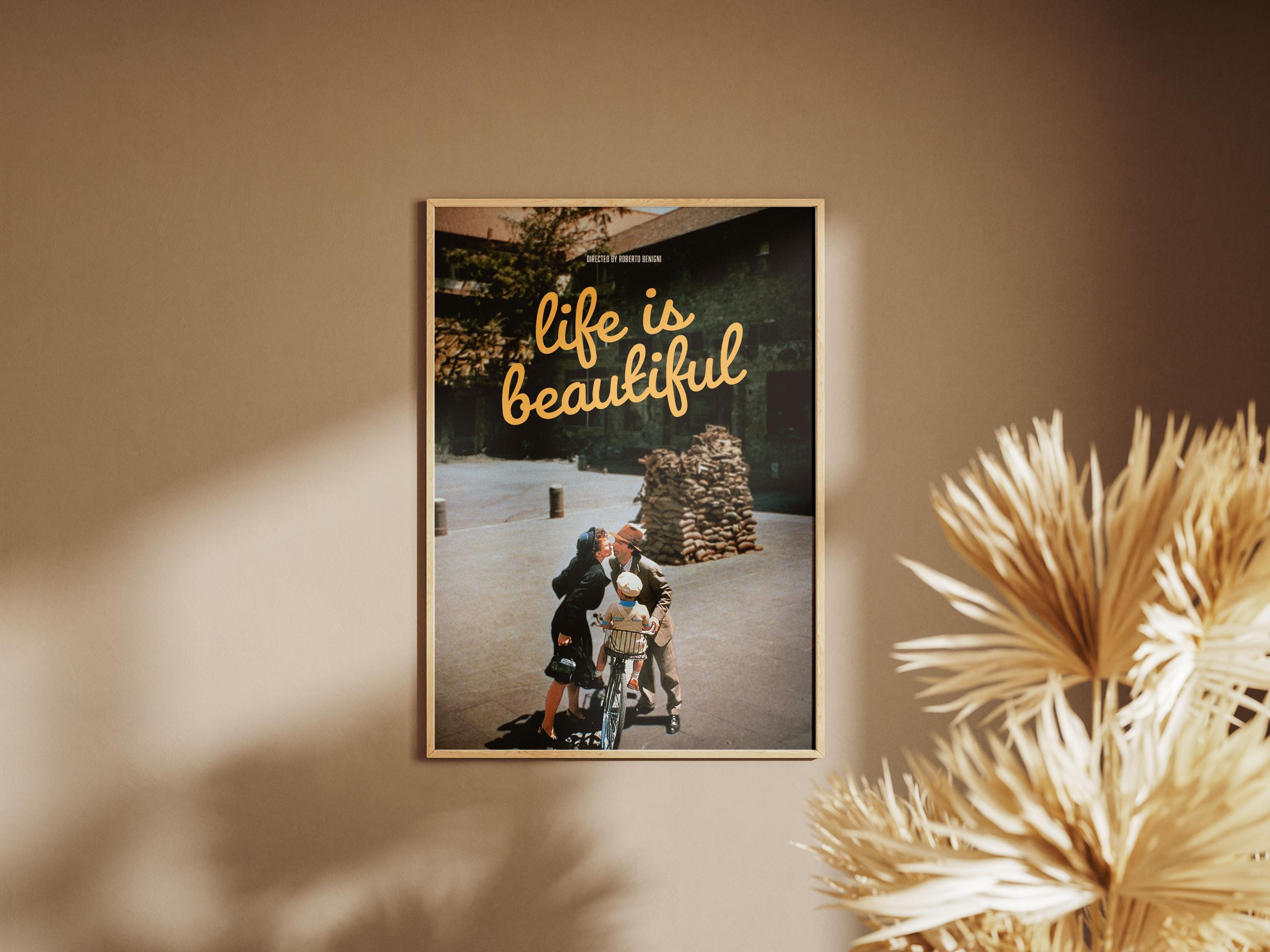 Life is Beautiful Poster, Movie Wall Art, Roberto Benigni, Vintage ...