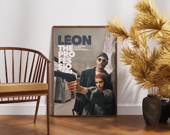 Leon Poster, Leon Der Profi, Retro Vintage Film, Luc Besson, Mathilda, Natalie Portman