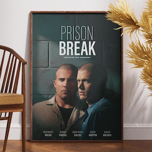 Póster de Prison Break, póster de la serie de televisión, idea de regalo, póster retro vintage, decoración de pared, arte cinematográfico, decoración del hogar, Michael Scofield, regalo para él