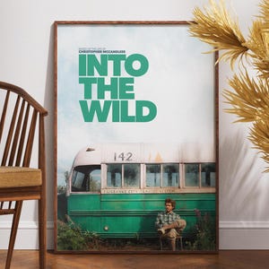 Into The Wild Poster, Retro Film Poster, Vintage Poster, Film Liebhaber Geschenk, Wandkunst, Chris McCandless, Emile Hirsch, Sean Penn, Home Decor
