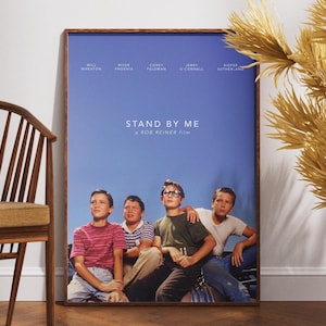 Póster de Cuenta conmigo, póster de película retro, póster vintage, Stephen King, regalo para él, regalo para ella, regalo para amantes del cine, arte cinematográfico imprimible, regalo
