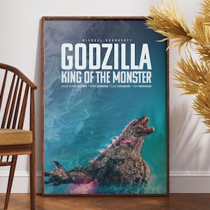 Godzilla Print Poster, druckbare Wandkunst, Film Liebhaber Geschenk, Wohnkultur, Print Film Poster, Wanddekoration, King Of The Monster Poster, Wandkunst