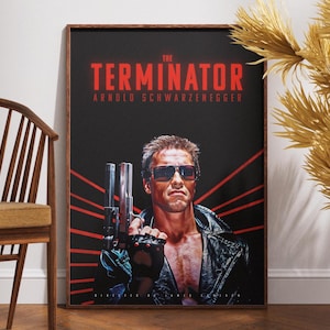 The Terminator Movie Poster, Poster Print, Movie Lovers Gift, Printable Wall Art,Arnold Schwarzenegger, Retro Vintage Poster, Film Print