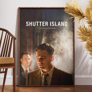 Poster del film Shutter Island, poster del film, arte murale, poster retrò, poster vintage, Martin Scorsese, Leonardo DiCaprio, Mark Ruffalo