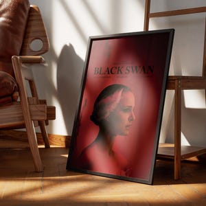 Black Swan Poster, Natalie Portman Wall Art, Minimalist Movie Print image 10