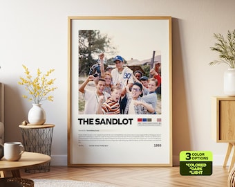 Filmaffisch för The Sandlot, basebollfilm från 90-talet, digital nedladdning och fysiskt tryck