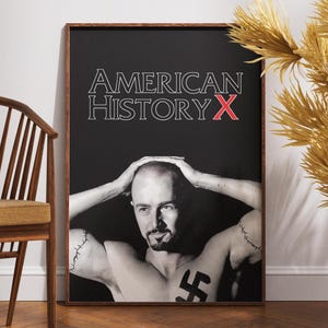 Poster American History X, poster di film retrò, poster vintage, Edward Norton, Tony Kaye, regalo per lui, regalo per gli amanti del cinema, arte murale, idea regalo