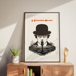 A Clockwork Orange Movie Print Poster, Minimalist Poster Print, Movie Lovers Gift, Printable Wall Art, Stanley Kubrick Movie Poster