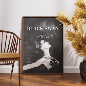 Black Swan Poster, Natalie Portman Movie Wall Art, Retro Vintage Film Print, Home Decor image 1