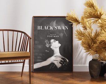 Black Swan Poster, Natalie Portman Movie Wall Art, Retro Vintage Film Print, Home Decor