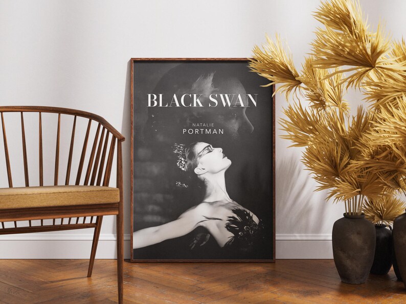 Black Swan Poster, Natalie Portman Movie Wall Art, Retro Vintage Film Print, Home Decor image 1