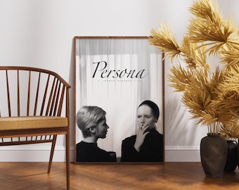 Personaposter, retrofilm, vintage film, Ingmar Bergman, kunst aan de muur, Elisabet en Alma