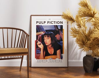 Pulp Fiction Poster, Movie Art, Quentin Tarantino Films Print, Wall Decor