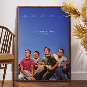 Stand by Me Poster, Retro Movie Poster, Vintage Poster, Stephen King, Gift for Him, Gift for Her, Movie Lover Gift, Printable Film Art, Gift