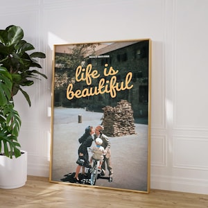 Das Leben ist schön Poster, Film Wandkunst, Roberto Benigni, Vintage Print