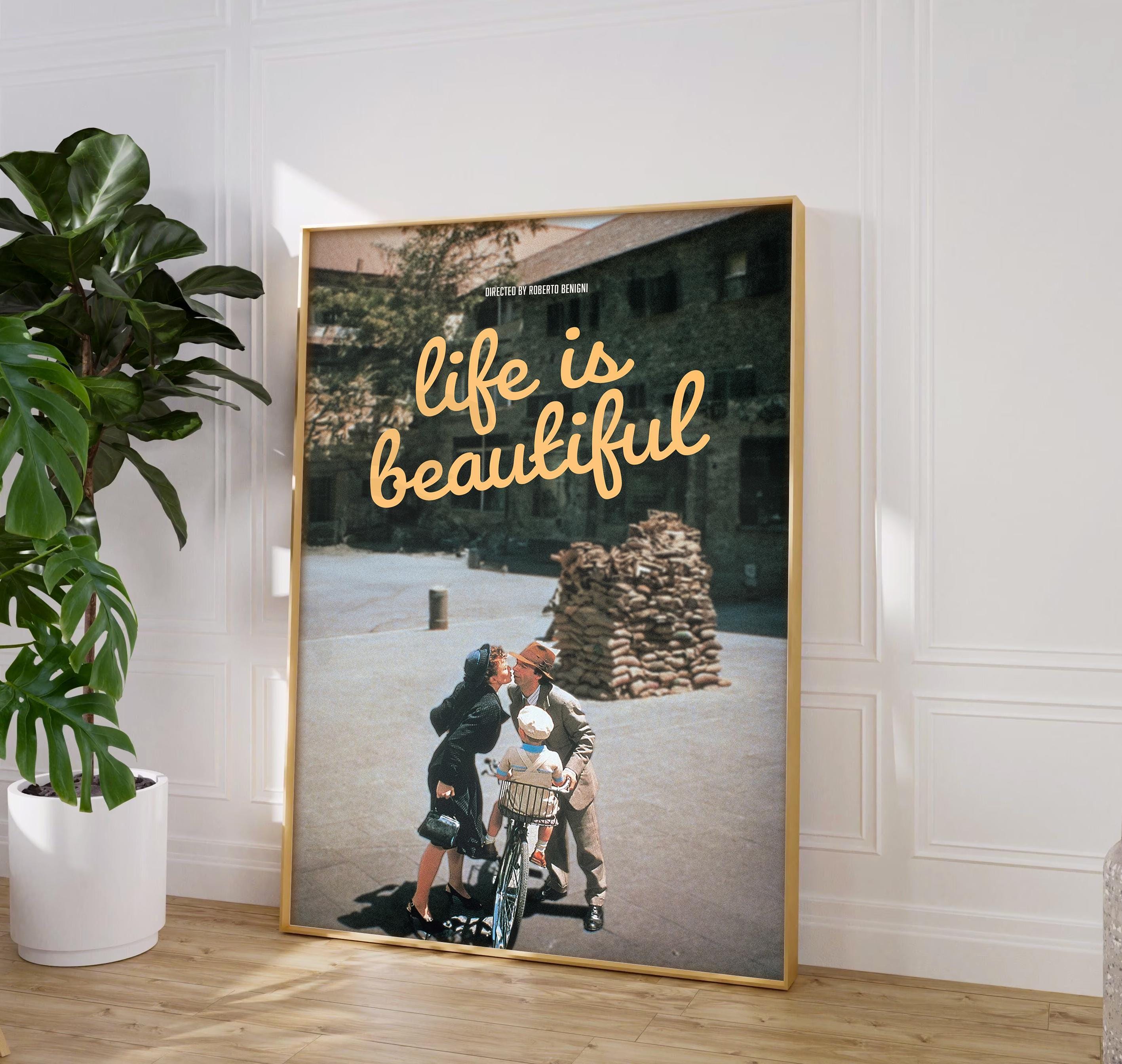 Life is Beautiful Poster, Movie Wall Art, Roberto Benigni, Vintage ...