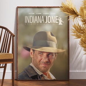 Poster del film Indiana Jones, poster del film, arte murale, poster retrò, poster vintage, Harrison Ford, George Lucas, regalo per lui, arredamento per la casa