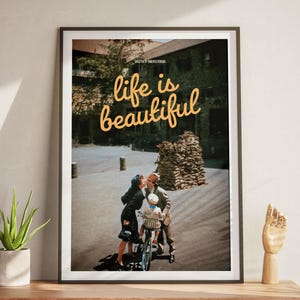 La vita è bella Poster, Stampa Poster, Stampa artistica retrò vintage, Arte murale, Arredamento per la casa, Poster Arte murale, Film di Roberto Benigni, Idea regalo