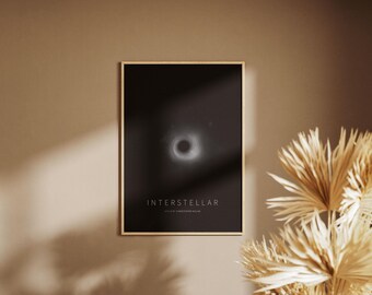 Interstellar Movie Poster, Wall Art Decor, Christopher Nolan Film, Space Galaxy Minimalist Print