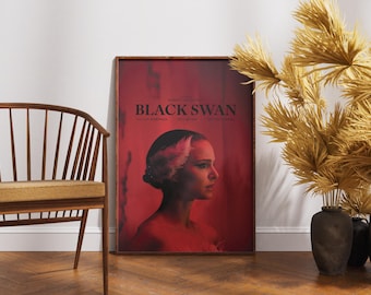 Black Swan Poster, Natalie Portman Wall Art, Minimalist Movie Print
