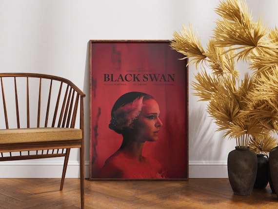 Black Swan Poster, Natalie Portman Wall Art, Minimalist Movie Print