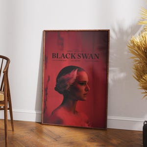 Black Swan Poster, Natalie Portman Wall Art, Minimalist Movie Print image 2