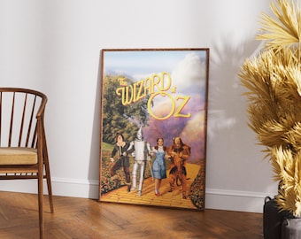 The Wizard of Oz Poster, Retro Movie Wall Art, Classic Home Decor, Film Print