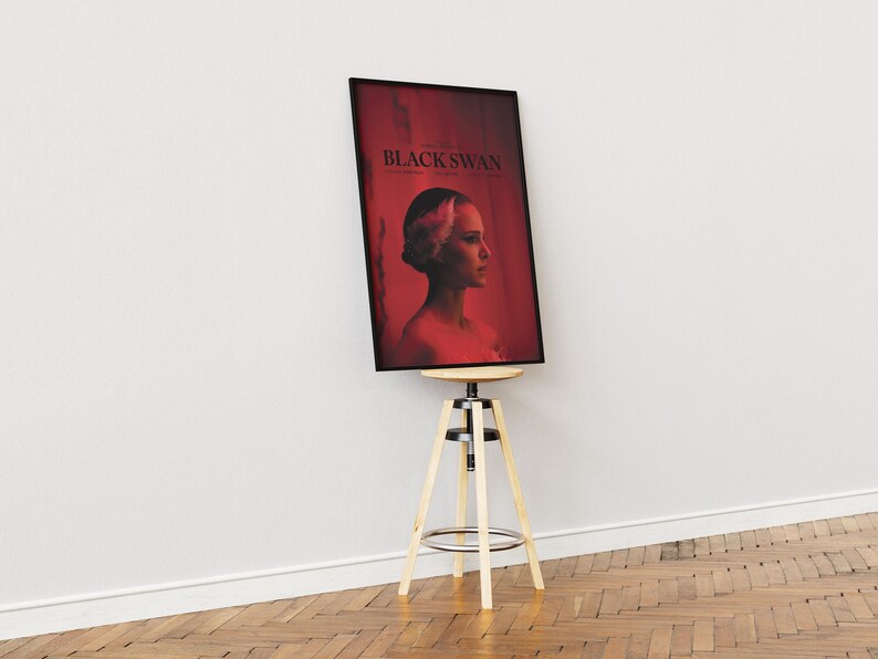 Black Swan Poster, Natalie Portman Wall Art, Minimalist Movie Print image 4
