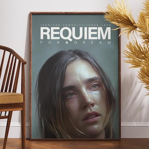 Requiem For a Dream Poster, Film Poster Druck, Digitales Poster, Jennifer Connelly Poster, Jared Leto, Vintage Film Poster, Retro Film Print